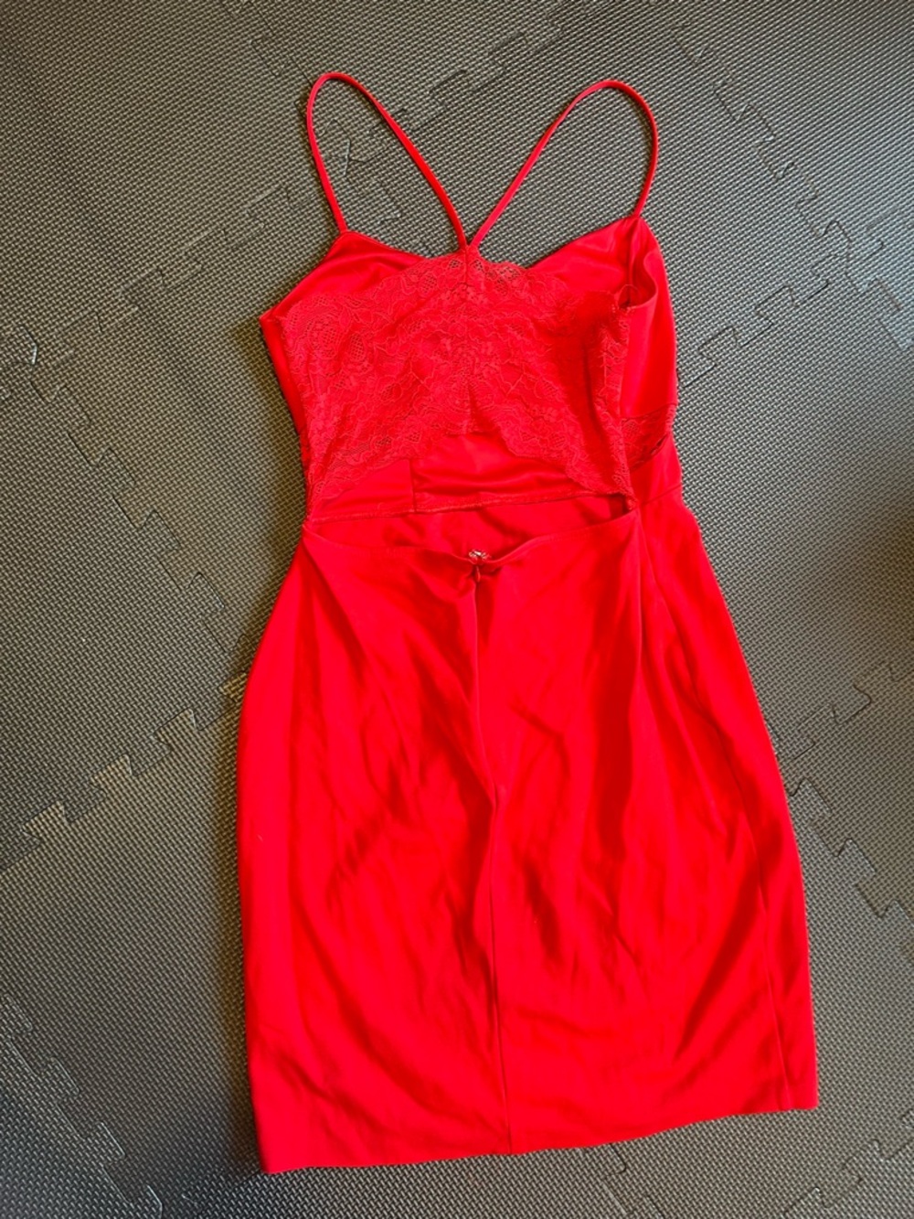 Express Red Spaghetti-Strap Mini Dress - Picture 2 of 2